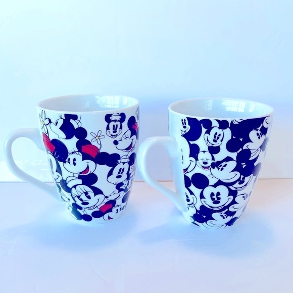 Disney Minnie and Mickey Mouse Mugs 14 oz All Over Mickey/ Minnie Faces - Picture 3 of 8